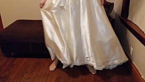 Vintage liquid satin wedding gown