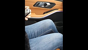 Step mom make step son cum in 20 seconds in the car on her hands