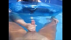 Nasty Wife Give Husband Handjob In Pool Underwater &_ Make Him Cum Underwater