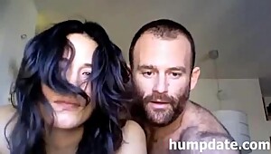 Horny amateur couple having sex on webcam