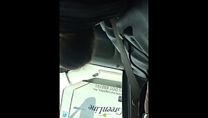 Getting a blowjob while truckers watch Real wife homemade amateur public