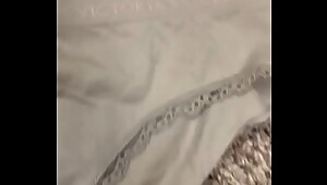 Spying on wife&rsquo_s cousins clean panties when she stayed at my house