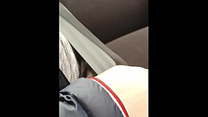 Step mom risky fuck in the car with step son while dad shopping food