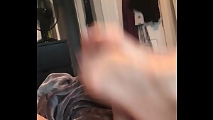 Slutty girlfriend foot fucking