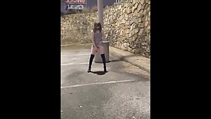 Blonde Masterbates In Shopping Mall Parking Lot