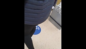Step mom in leggings Risky Public Fuck at Supermarket with step son