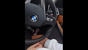 Step sister pulled out step brother dick from trousers and fuck in the car